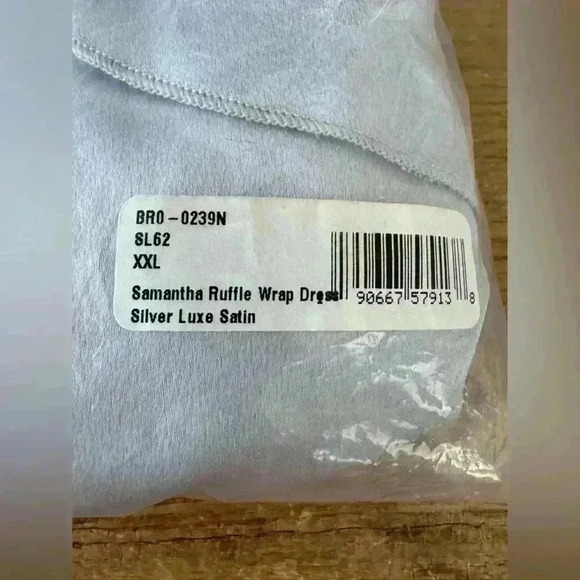 Show Me Your Mumu Samantha Dress ~ Silver Luxe Satin ~ XXL ~NEW IN POLY! - Picture 7 of 7